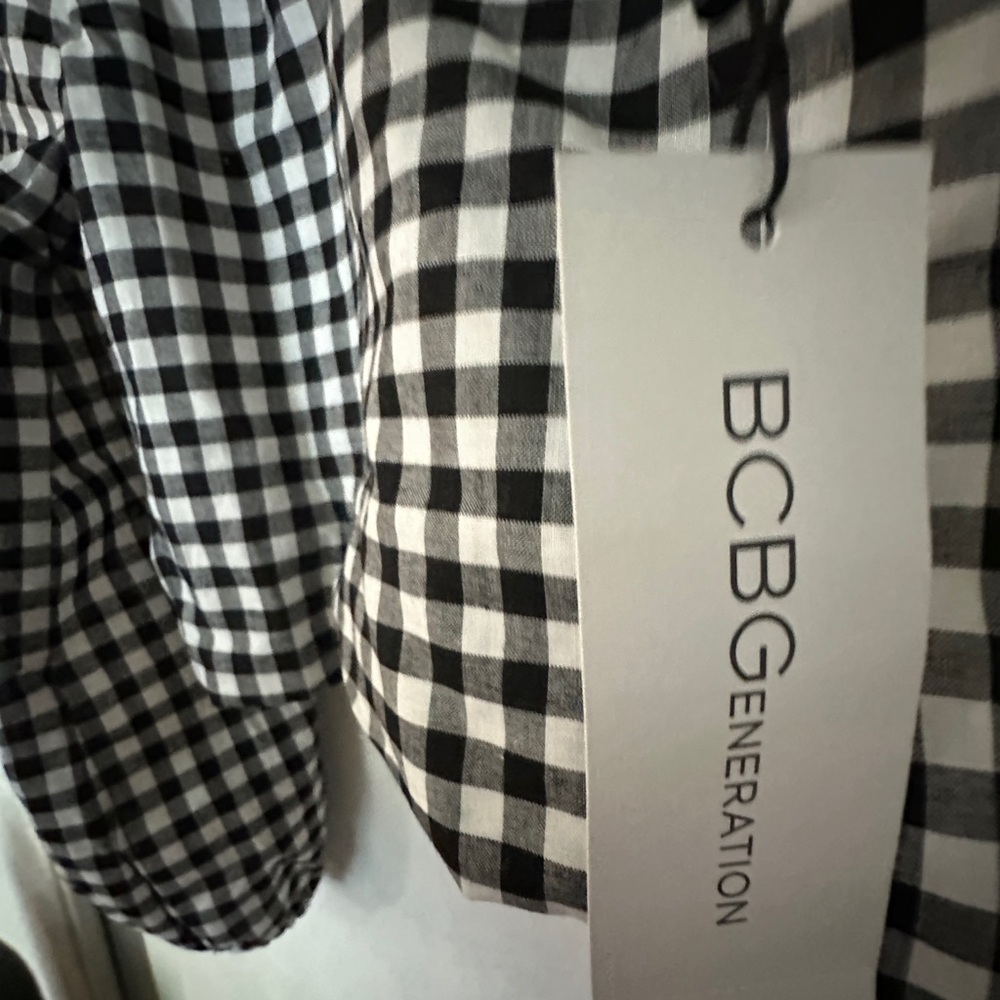 Bcbgeneration Black And White Gingham Blouse - image 3